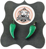 Red or Green Pepper Tiny Stud Earrings
