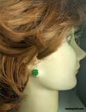 Shamrock Four Leaf Clover Tiny Stud Earrings