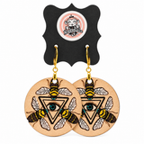 Bee & All-Seeing Eye Dangle Earrings