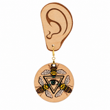 Bee & All-Seeing Eye Dangle Earrings