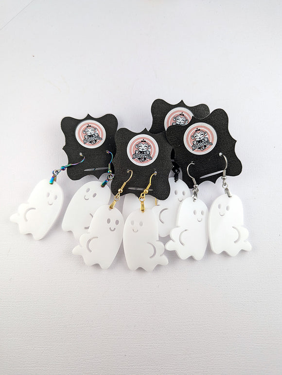 Acrylic Boo-ty Ghost Dangle Earrings