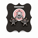 Vampire Bat Stud Earrings
