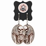 Peace Out Skeleton Dangle Earrings