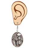 Peace Out Skeleton Dangle Earrings