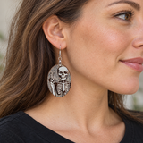 Peace Out Skeleton Dangle Earrings