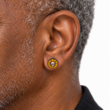 Sunflower Skull Stud Earrings