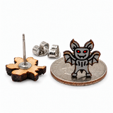 Vampire Bat Stud Earrings