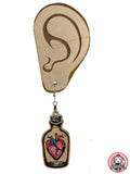 Anatomical Heart in Jar Dangle Earrings