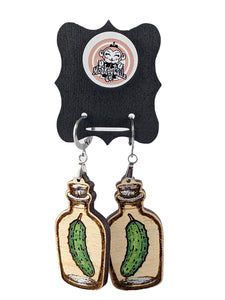 Pickle Jar Dangle Earrings
