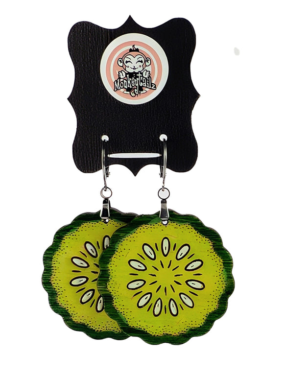Pickle Slice Dangle Earrings