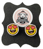 Smiley Heart Emoji Stud Earrings