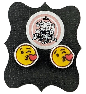 Smiley Heart Emoji Stud Earrings