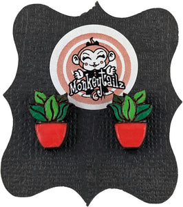 Potted Plant Stud Earrings (various colors)