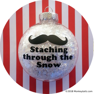 Staching through the Snow Moustache Christmas Ornament