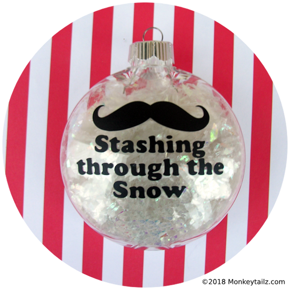 Moustache Ornament ~ Stashing through the Snow Mustache